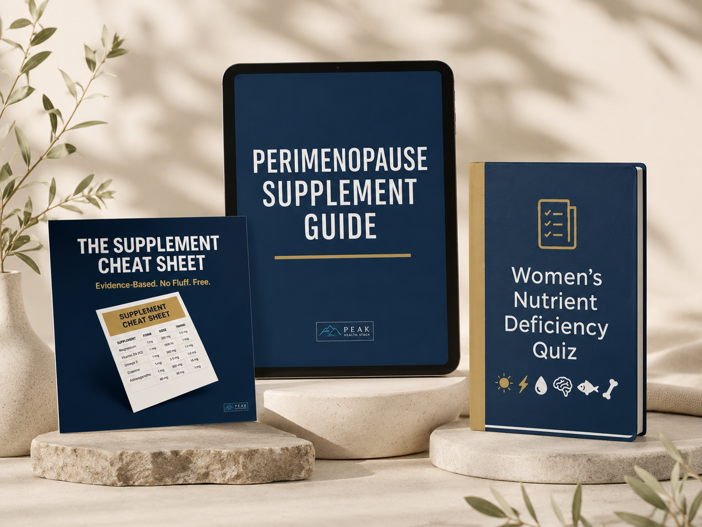 Peak Health Stack free supplement guides, cheat sheets and quizzes