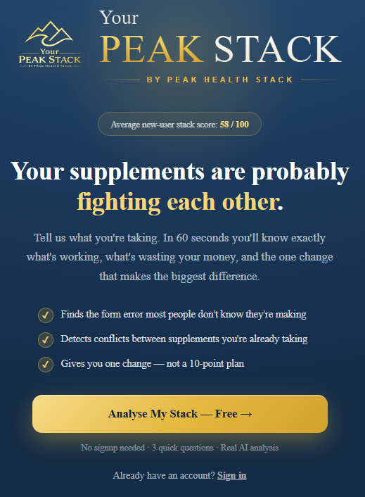 Your Peak Stack app screenshot